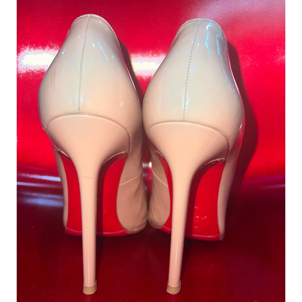 Christian Louboutin Nude Patent Leather Pigalle 120 size 42 heels